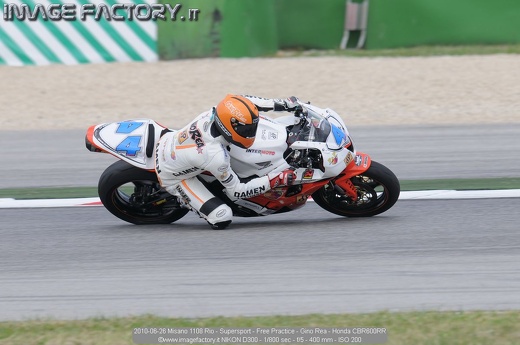 2010-06-26 Misano 1108 Rio - Supersport - Free Practice - Gino Rea - Honda CBR600RR